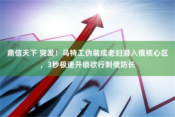 鼎信天下 突发！乌特工伪装成老妇潜入俄核心区，3秒极速开锁欲行刺俄防长